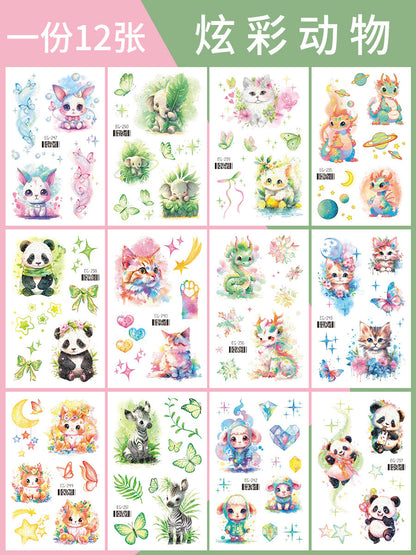 Cartoon Glitter Tattoo Stickers