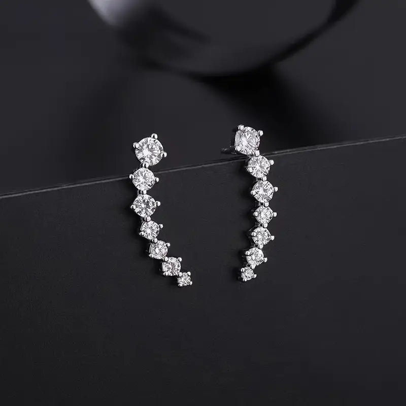 Sterling silver zircon earrings