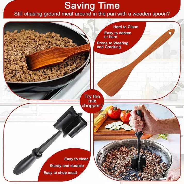 Meat Chopper & Shredder – Heat Resistant Ground Beef Smasher & Scraper, Non-Stick Pan Safe Cooking Tool
