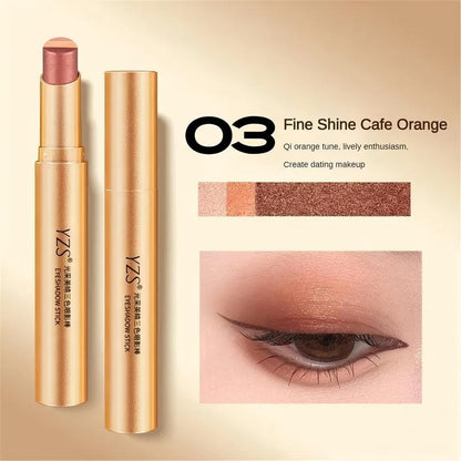 Three-Color Pearl Glitter Eyeshadow Stick, Color-Gradation Effect