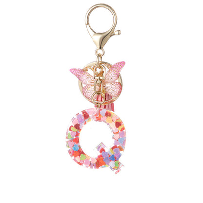 Butterfly Letter Keychain Tassel Design