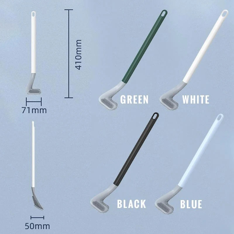 Silicone Toilet Brush – Silicone Head Won't Scratch, Reaches Corners & Gaps