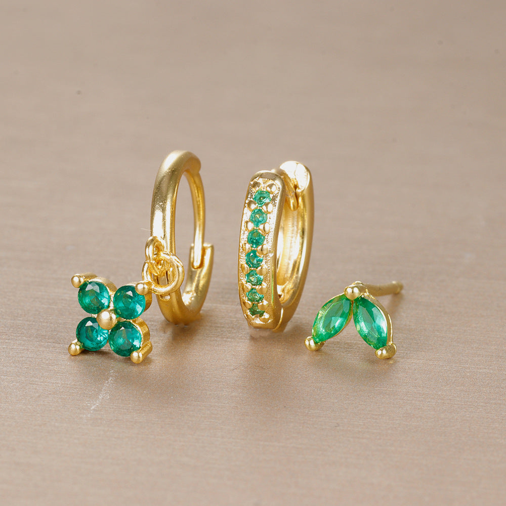 Rhinestone Earring Set – Hoops & Studs, Sparkling
