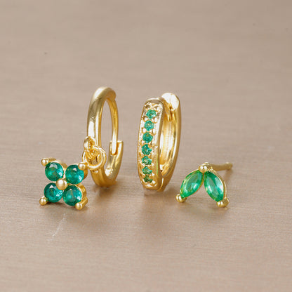 Rhinestone Earring Set – Hoops & Studs, Sparkling