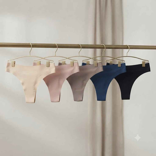 5PCS Women's Seamless Thong Panties｜Soft, Breathable & Cotton Gusset
