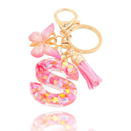 Butterfly Letter Keychain Tassel Design
