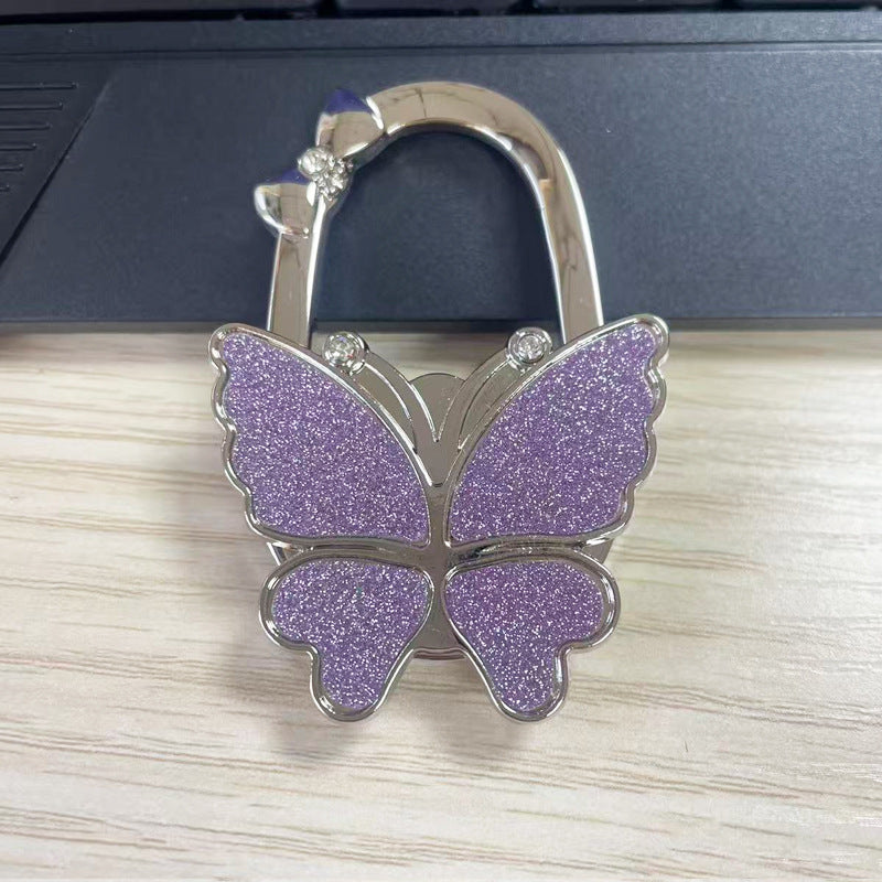 🦋✨ Sparkly Butterfly Foldable Handbag Hook – Cute Portable Non-Slip Purse Hanger for Girls, Travel & Restaurants
