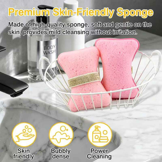 🧽Exfoliating Bath Sponge – Soft Foaming & Gentle Scrubbing, Ideal for Shower & Back Cleaning