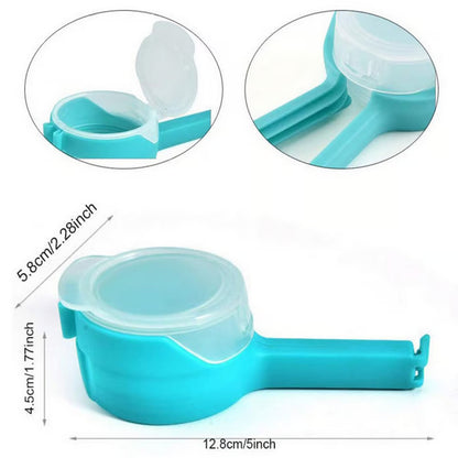 🔒Bag Clip with Pour Spout – Airtight Seal & Easy Pour, for Milk Powder, Drinks & Dry Goods