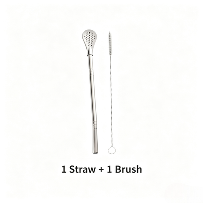 🥄304 Stainless Steel Straw Spoon – 2-in-1 Spoon & Straw for Coffee, Juice & Milk Tea