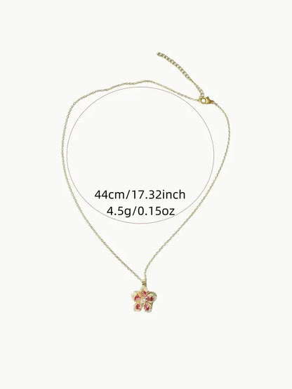 Rotatable Floral Pendant Necklace for Women