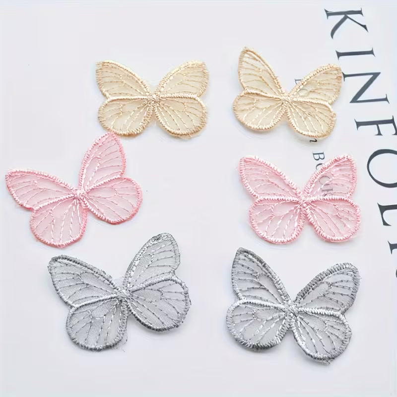 Embroidered Butterfly Gauze Fabric Suitable for Sewing, Embroidery, Decoration