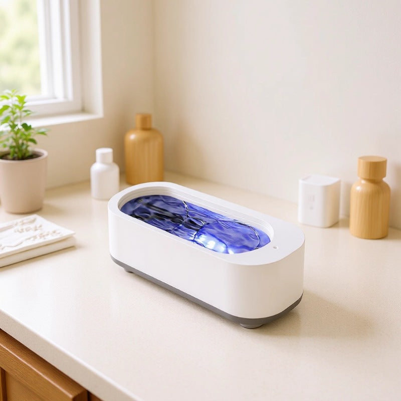 Mini Ultrasonic Eyeglass Cleaner – Portable, Also for Jewelry & Watches