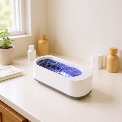 Mini Ultrasonic Eyeglass Cleaner – Portable, Also for Jewelry & Watches