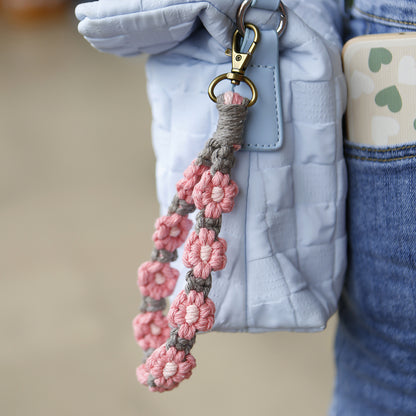 Soft Floral Hand-Woven Keychain
