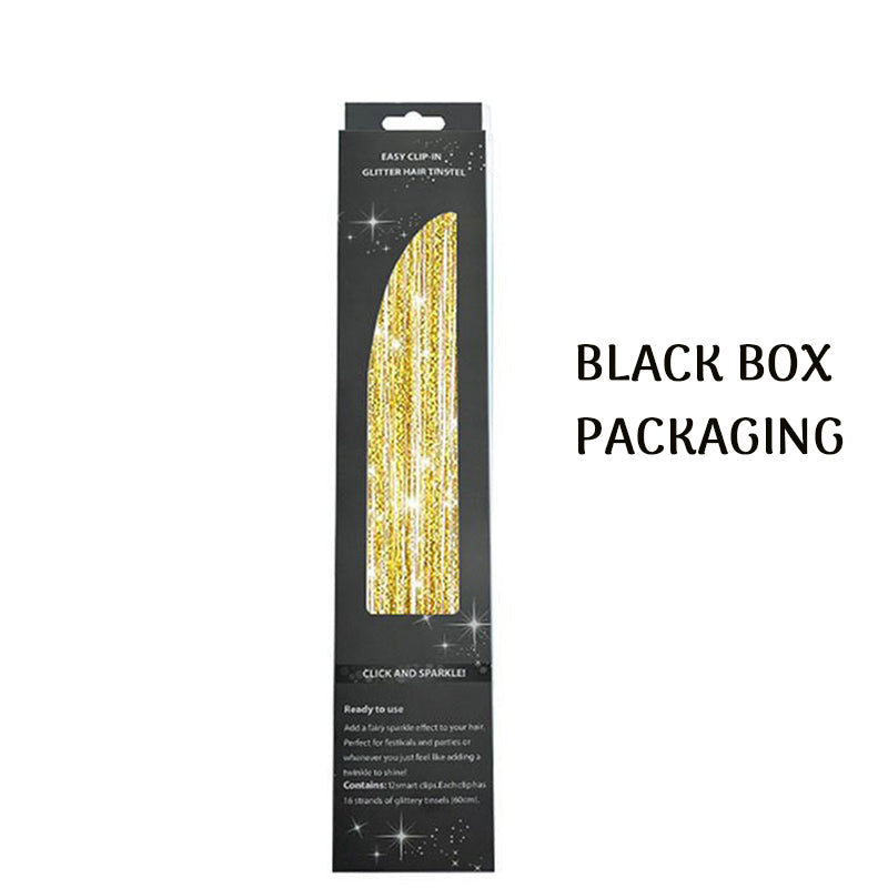 Holographic Tinsel Hair Extensions – Metallic Glitter Hair Strands Kit for DIY Party & Daily Styling