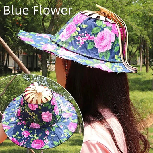 Fashionable bamboo fan hat