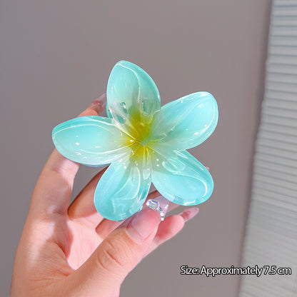 Plumeria Flower Shark Hair Claw Clip for Women – Summer Style