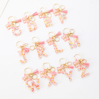 Butterfly Letter Keychain Tassel Design