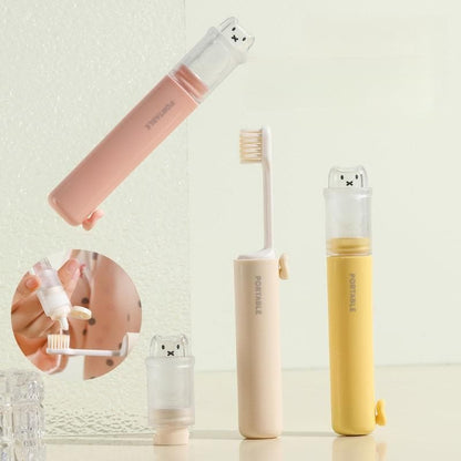 🪥Foldable Portable Toothbrush Set – All-in-One Toothbrush & Toothpaste, Soft Bristle, Compact for Business Trips & Travel