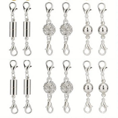🧲12 PCS Magnetic Necklace Clasps – Strong Magnet, Snap-On Closure, No More Tangles, Jewelry Making Supplies