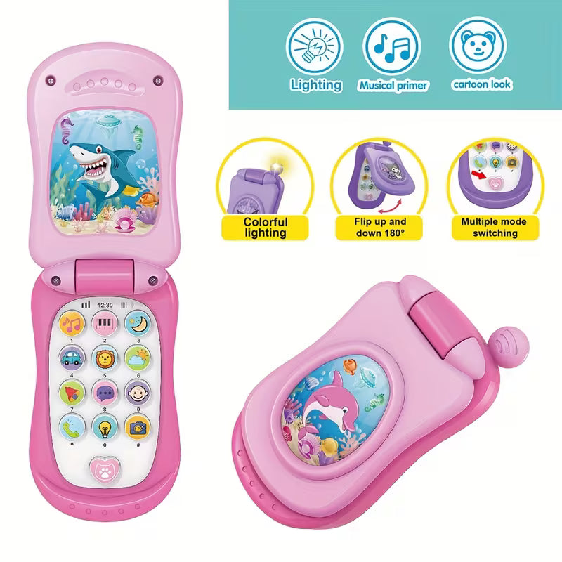 Fun Cartoon Music Flip Phone Toy