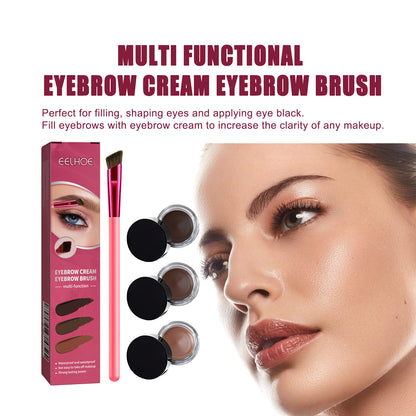 Functional eyebrow brush set, portable eyebrow brush and eyebrow cream