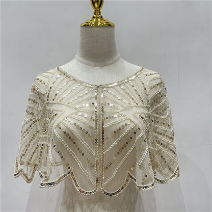 Vintage Lace Beaded Shawl