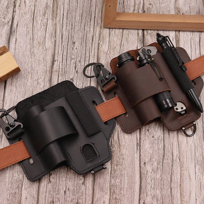 PU Leather Tool Holster with Belt Loop – Portable Tool Pouch for Electricians