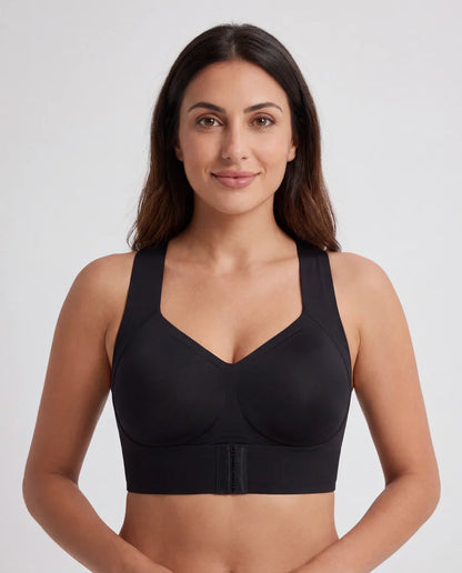 Front Closure Cross-Back Wireless Posture Bra