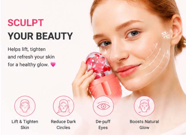 Reusable Ice Facial Roller – Cooling Face & Eye Massager
