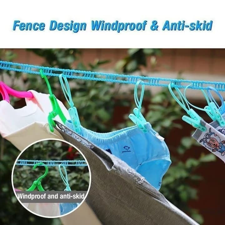 💨 Windproof Non-Slip Clothesline – Stays in Place, Clothes Won’t Slide, Perfect for Outdoor Drying