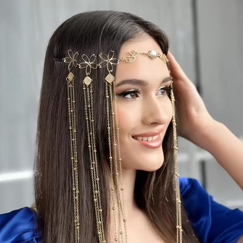 Elegant Chain Tassel Headband - Bohemian Style