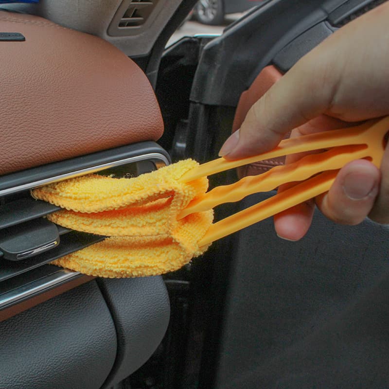 3-in-1 Blinds & AC Vent Cleaning Brush with Microfiber Sleeves – Multipurpose Dust Remover Tool