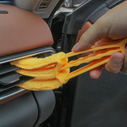 3-in-1 Blinds & AC Vent Cleaning Brush with Microfiber Sleeves – Multipurpose Dust Remover Tool