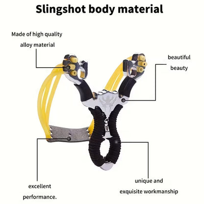 High power aluminum alloy slingshot with rubber band