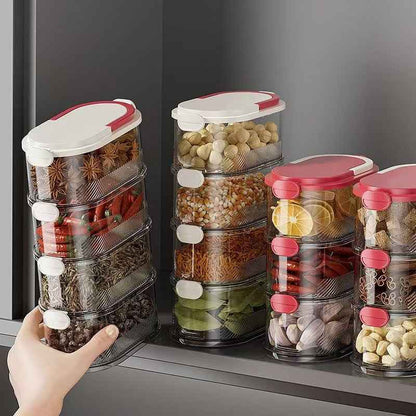 Multi-Layer Sealed Spice Organizer – BPA-Free Plastic Airtight Stackable Seasoning Container Set