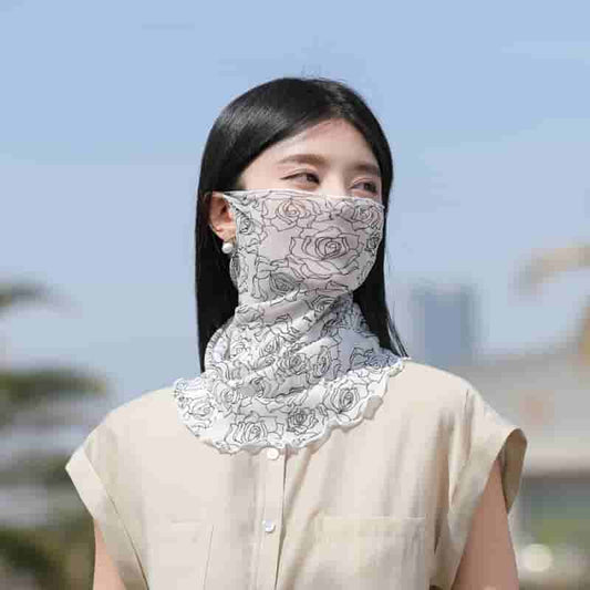 🧣🌺Summer Multifunctional Mesh Neck Gaiter – Face Cover/Scarf/Ear-loop Scarf 3-in-1, Breathable & Sun Protection