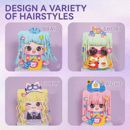 👧 DIY Hair Stylist Sticker Set – Reusable Multi-Functional Dress-Up Stickers, Creative Hairstyle & Fashion Play for Girls