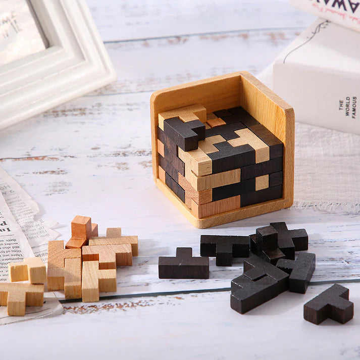 3D Wooden Rubik's Cube Puzzle Toy