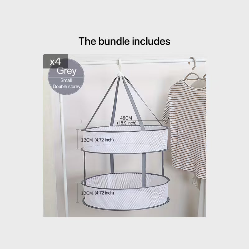 Multifunctional Folding Clothes Drying Basket, Flat Drying Net, Prevents Clothes from Distorting