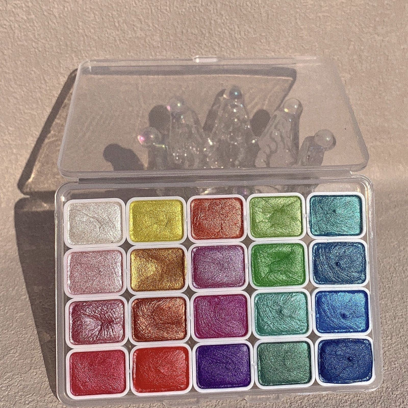 Pearlescent Watercolor Paint Kit | Solid Blocks | Great Coverage