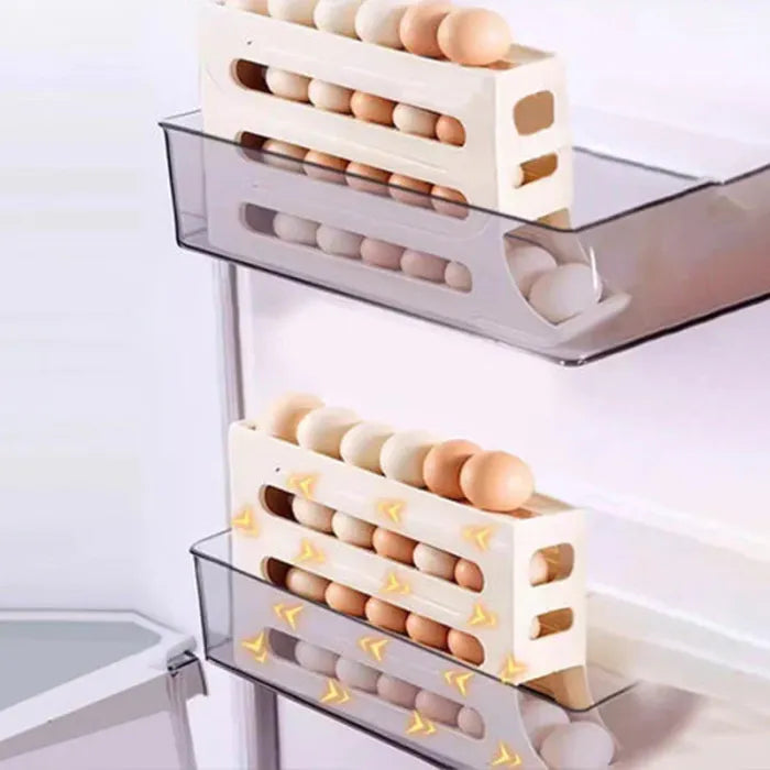 Egg Holder for Fridge, Eggs Dispenser Auto Rolling