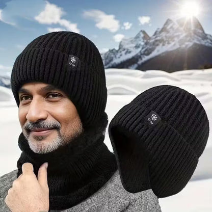 Unisex Winter Warm Knit Hat with Fleece Lining and Ear Protection