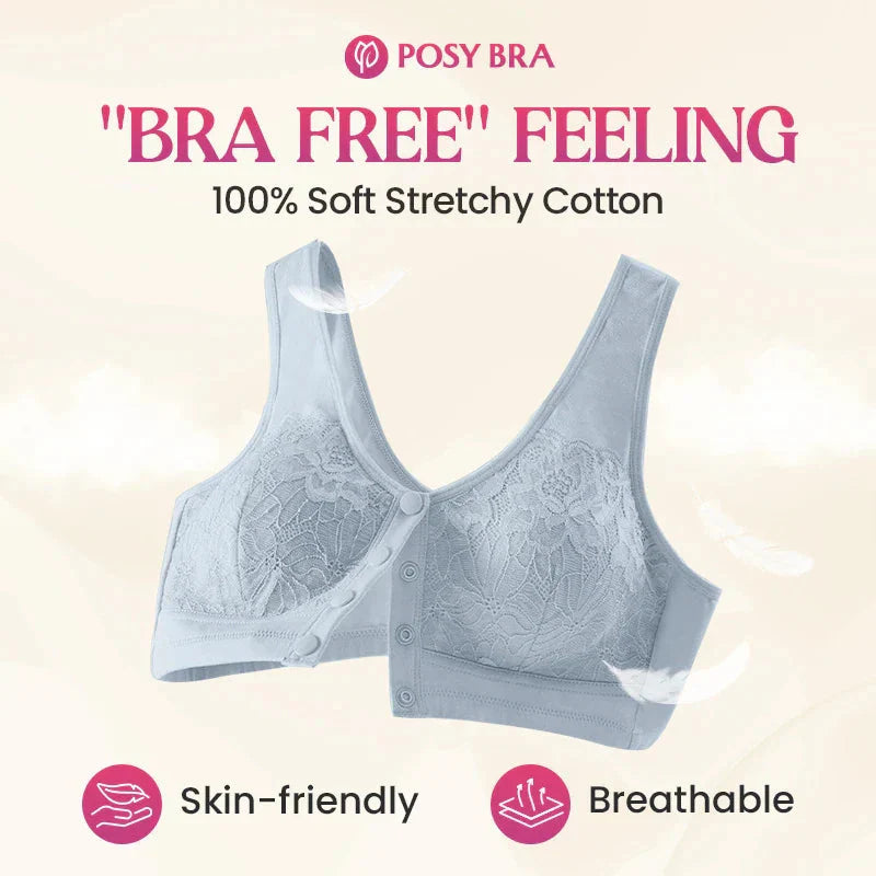 Comfortable Front-Clasp Bra with Slim Closure