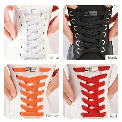 1 Pair Free-Tie Shoelaces Set for Sneakers Canvas Shoes