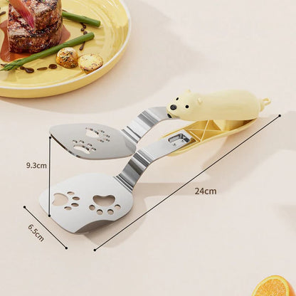 🍳 2-in-1 Lockable Oil-Draining Spatula Tongs 🔥