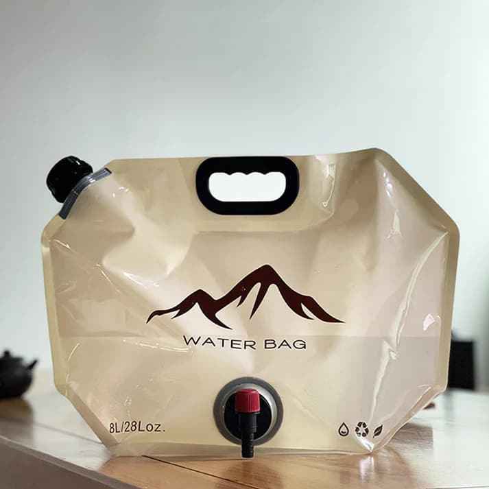 🌲Outdoor Collapsible Water Container Bag – PE Material, 8L Capacity with Knob Faucet, Foldable & Portable for Camping & Road Trips