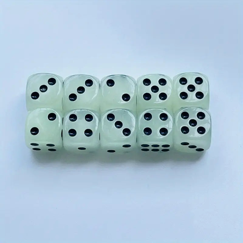 Glow-in-the-Dark Dice Set -12pcs, 14mm Acrylic Resin Dices