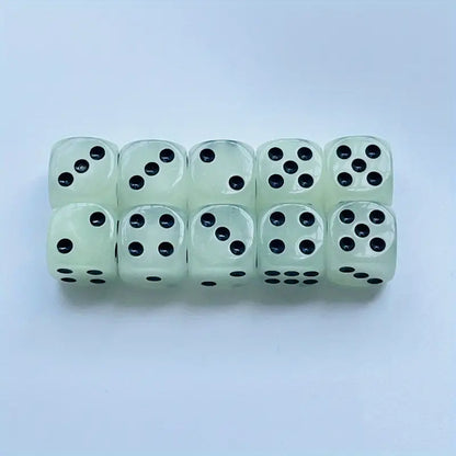 Glow-in-the-Dark Dice Set -12pcs, 14mm Acrylic Resin Dices